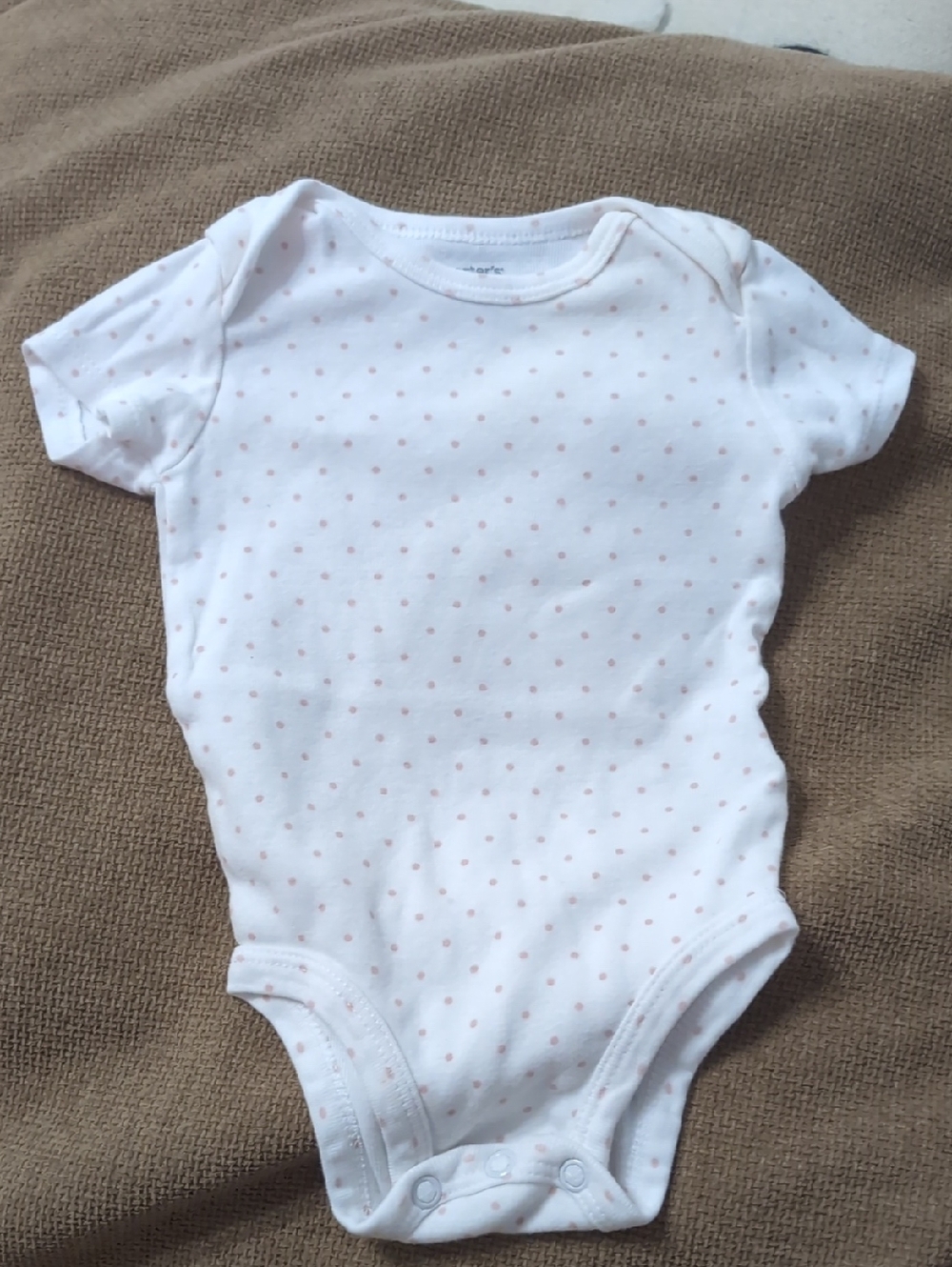 Carter's White One-Piece with Pink Dot Print